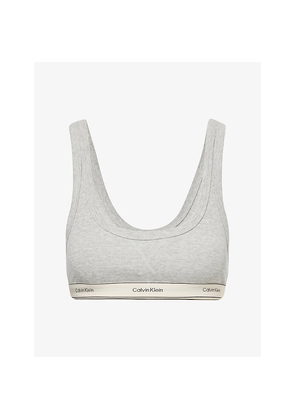 Womens Calvin Klein Heritage Logo-Underband Stretch-Cotton Bralette