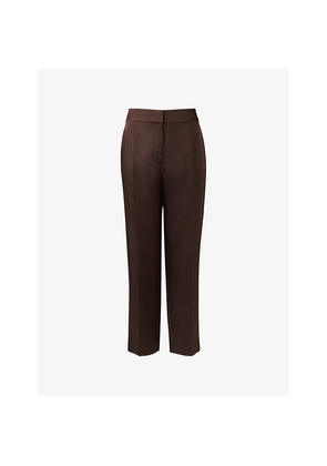 Womens Phase Eight Ivy Tapered-Leg Satin Trousers