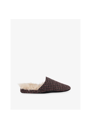 Mens Thames Baskerville Woven and Faux Fur Slippers