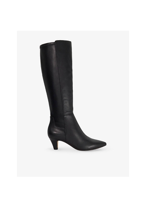 Womens Dune Sera Comfort Leather Heeled Knee-High Boots