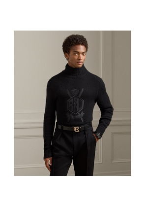 Embroidered Cashmere Rollneck Jumper