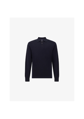 Mens Boggi Milano Polo-Collar Half-Zip Merino-Wool Jumper