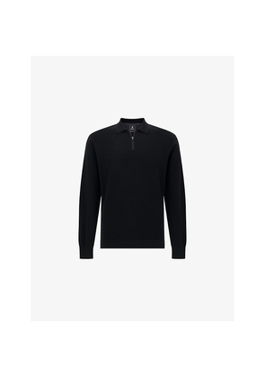 Mens Boggi Milano Polo-Collar Half-Zip Merino-Wool Jumper