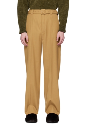 Dries Van Noten Tan Belted Trousers