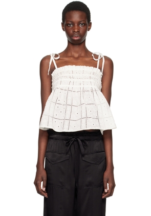 GANNI White Broderie Anglaise Top