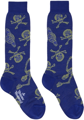 Vivienne Westwood Blue Skull Socks
