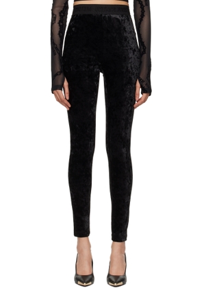 Versace Jeans Couture Black Velvet Leggings