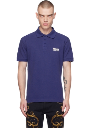 Versace Jeans Couture Blue Logo Slim-Fit Polo