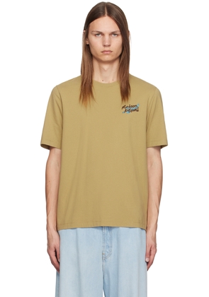 Maison Kitsuné Khaki Falling Leaves T-shirt