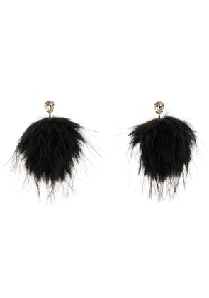 Simone Rocha Black Crystal Stud Pompom Earrings