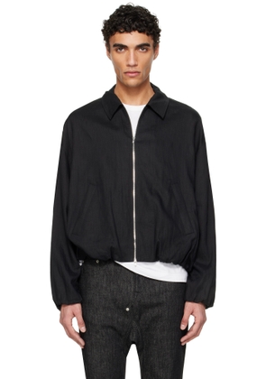 FUMITO GANRYU Black Linen Airy Jacket