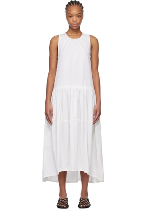 Jil Sander White Crew-Neck Midi Dress
