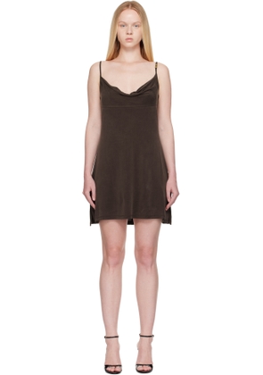 Versace Jeans Couture Brown Cupro Midi Dress