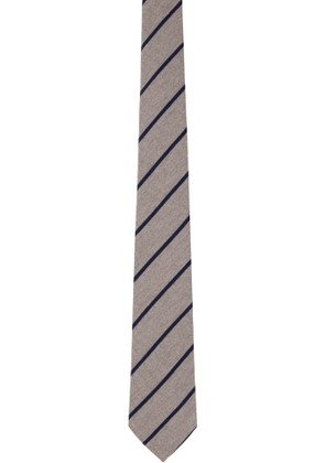 Paul Smith Gray Wool-Silk Spaced Stripe Tie
