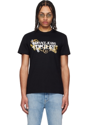 Versace Jeans Couture Black Logo Baroque T-shirt