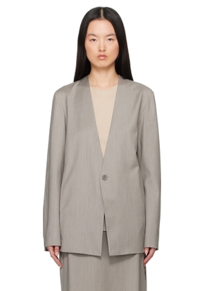Gabriela Coll Garments Gray No.63 Summer Wool Folded Blazer
