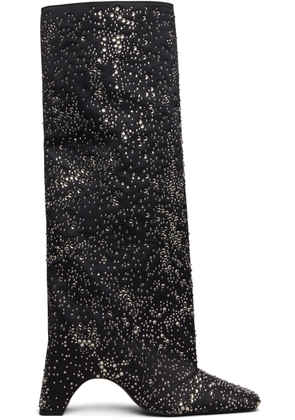 Coperni Black Crystal-Embellished Bridge Tall Boots
