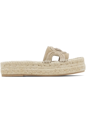 Versace Beige Medusa '95 Platform Espadrille Sandals