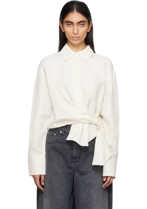 JW Anderson Off-White Draped Twisted Shirt