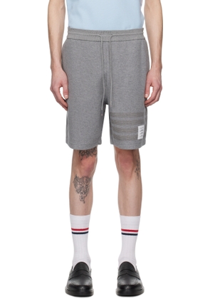 Thom Browne Gray Cotton 4-Bar Shorts