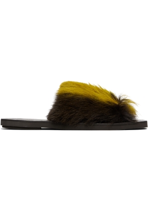 Dries Van Noten Brown & Yellow Open Toe Sandals