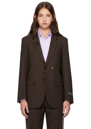 HommeGirls Brown Single Breasted Blazer