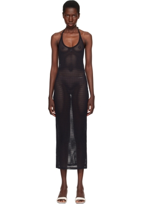 Courrèges Black Holistic Mesh Maxi Dress