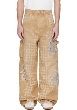 AMIRI Tan Repair Jeans