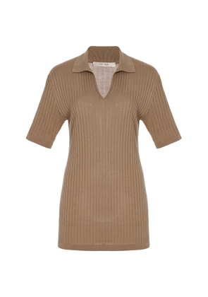 The Row Kaiomi Ribbed-Knit Polo Top - Moda Operandi