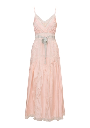 LoveShackFancy Arlissa Lace-Trimmed Silk Maxi Dress - Moda Operandi