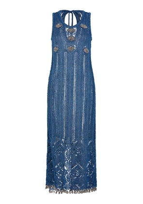 Rabanne Embellished Metallic Knit Midi Dress - Moda Operandi