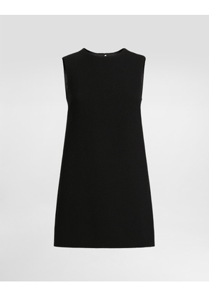 Dolce & Gabbana Short Wool Crepe A-line Dress - Woman Dresses Black 46