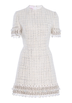 Carolina Herrera Embellished Tweed Mini Dress - Moda Operandi