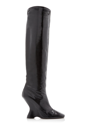 Dries Van Noten Glove Wedge Patent Leather Boots - Moda Operandi