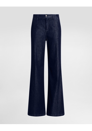 Dolce & Gabbana Silk Denim Palazzo Pants - Woman Denim And Jeans Multi-colored 42