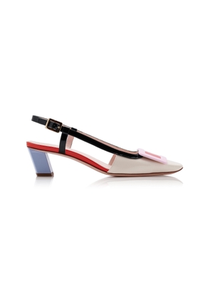 Roger Vivier BV Buckle-Embellished Patent Leather Slingback Pumps - Moda Operandi