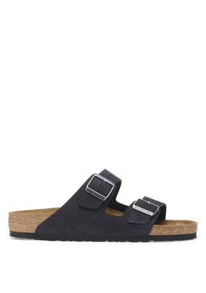 Birkenstock Mens Midnight Arizona Suede Embossed Slides