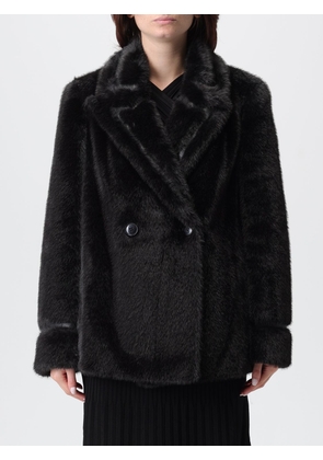 Fur Coat TWINSET Woman color Black