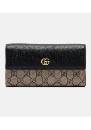 Gucci GG Marmont leather-trimmed wallet on chain