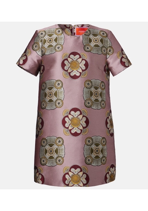 La DoubleJ Swing satin jacquard minidress