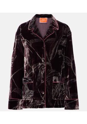 La DoubleJ Floral satin pajama shirt