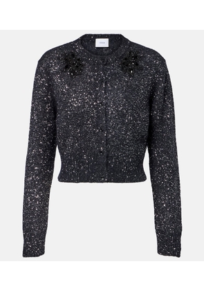 Erdem Embellished cropped alpaca-blend cardigan