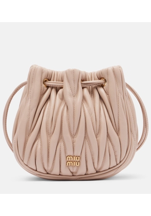 Miu Miu Matelasse leather bucket bag