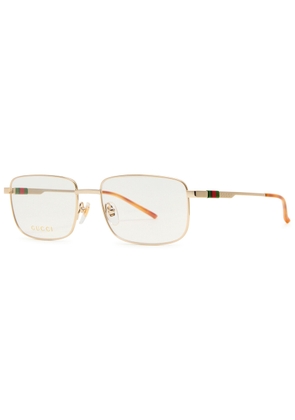 Gucci Rectangle-frame Optical Glasses - Gold - One Size