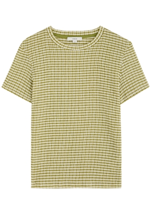Vince Striped Seersucker T-shirt - Light Green - S (UK8-10 / S)