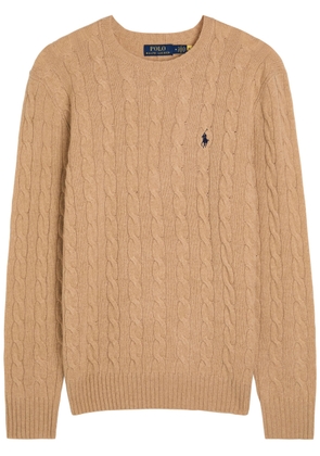 Polo Ralph Lauren Logo Cable-knit Wool and Cashmere-blend Jumper - Camel - M