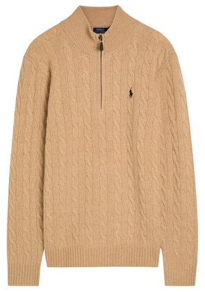 Polo Ralph Lauren Logo Cable-knit Wool and Cashmere-blend Jumper - Camel - M