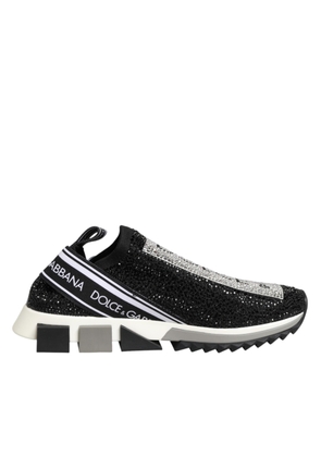 Dolce & Gabbana Black Silver Slip On Sorrento Sneakers Shoes - EU36.5/US6