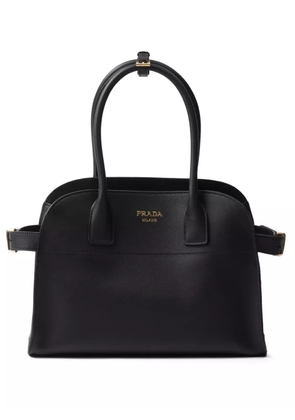 Prada logo-lettering leather tote bag - Black