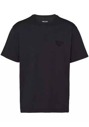 Prada logo-patch cotton T-shirt - Black